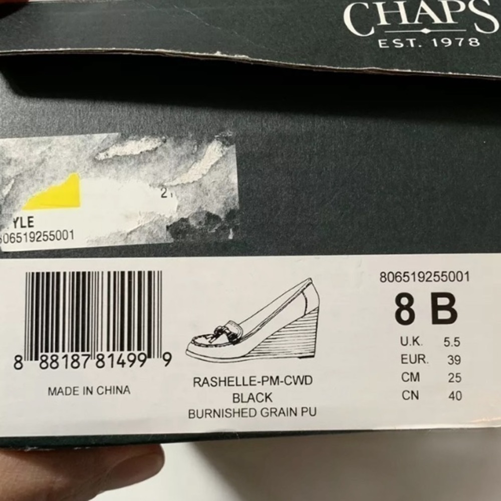 Chaps womens black wedge heels size 8B - Picture 5 of 6